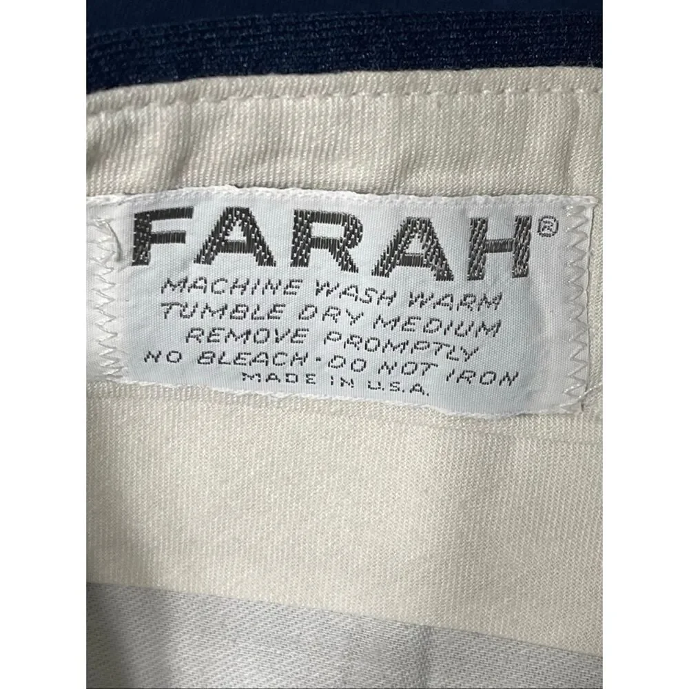 Vintage Farah Men’s Trousers in Iconic Navy Blue size 32